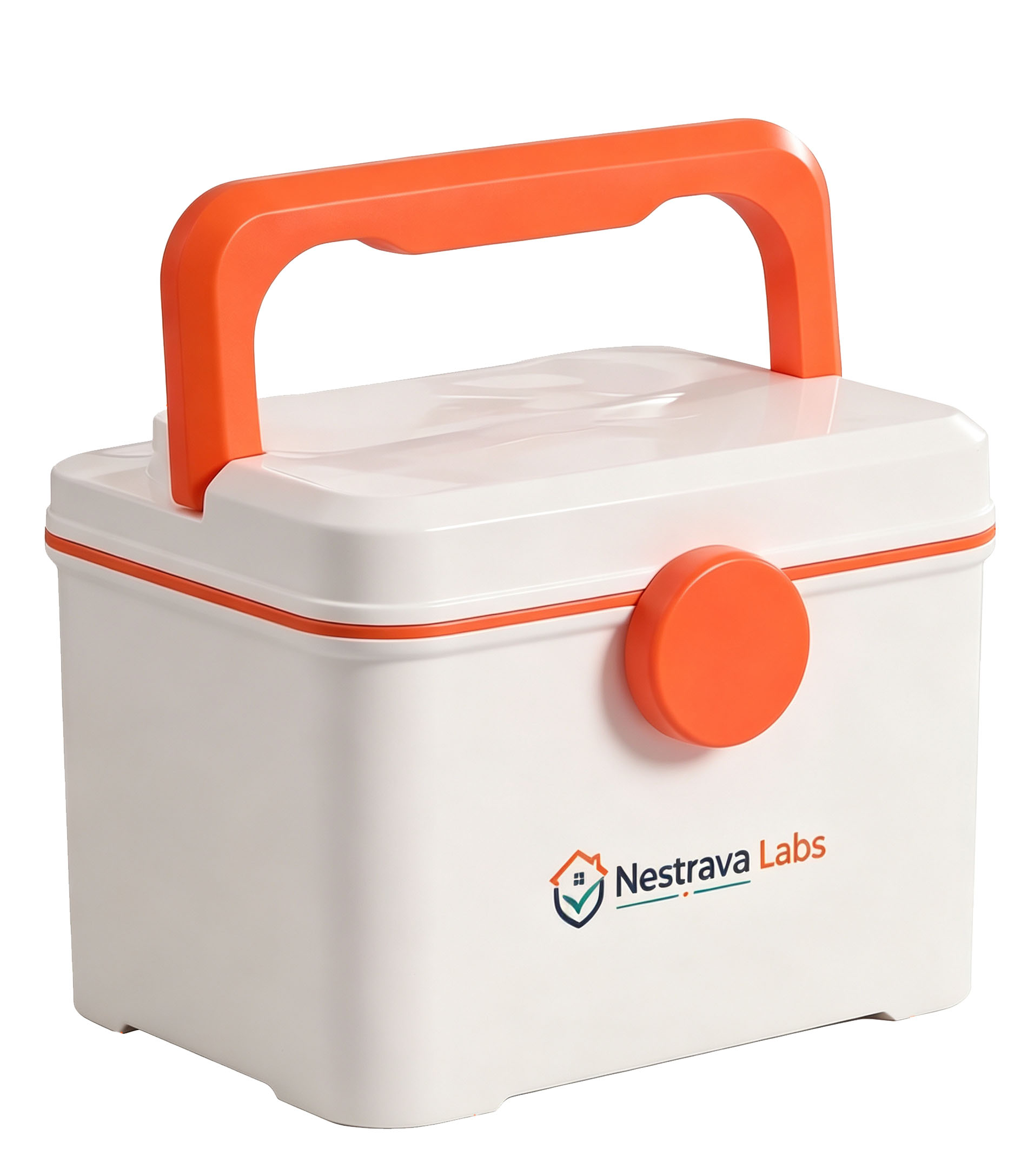 Front of the Nestrava RoachBarrier 5 storage case with its product label